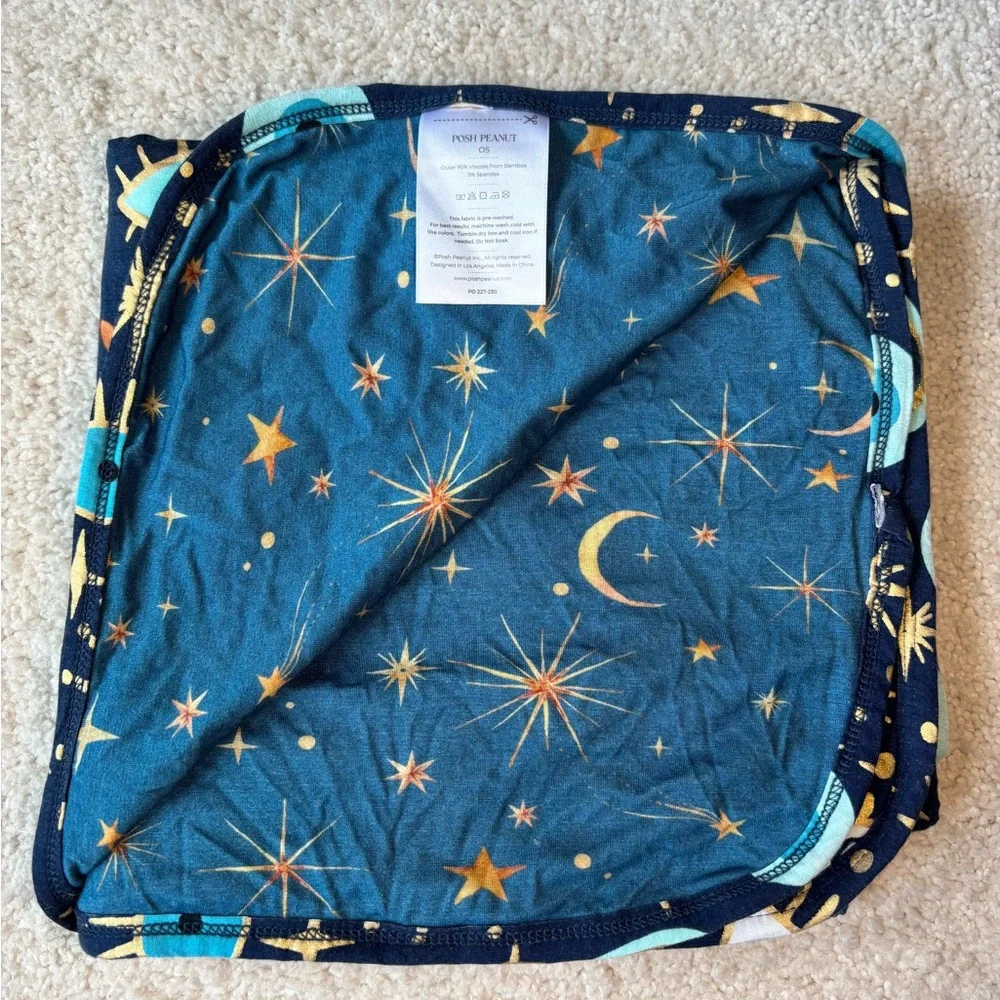 Posh Peanut Fiona Evil Eye Print Reversible Patoo Blanket - 40”x40” - Picture 3 of 7